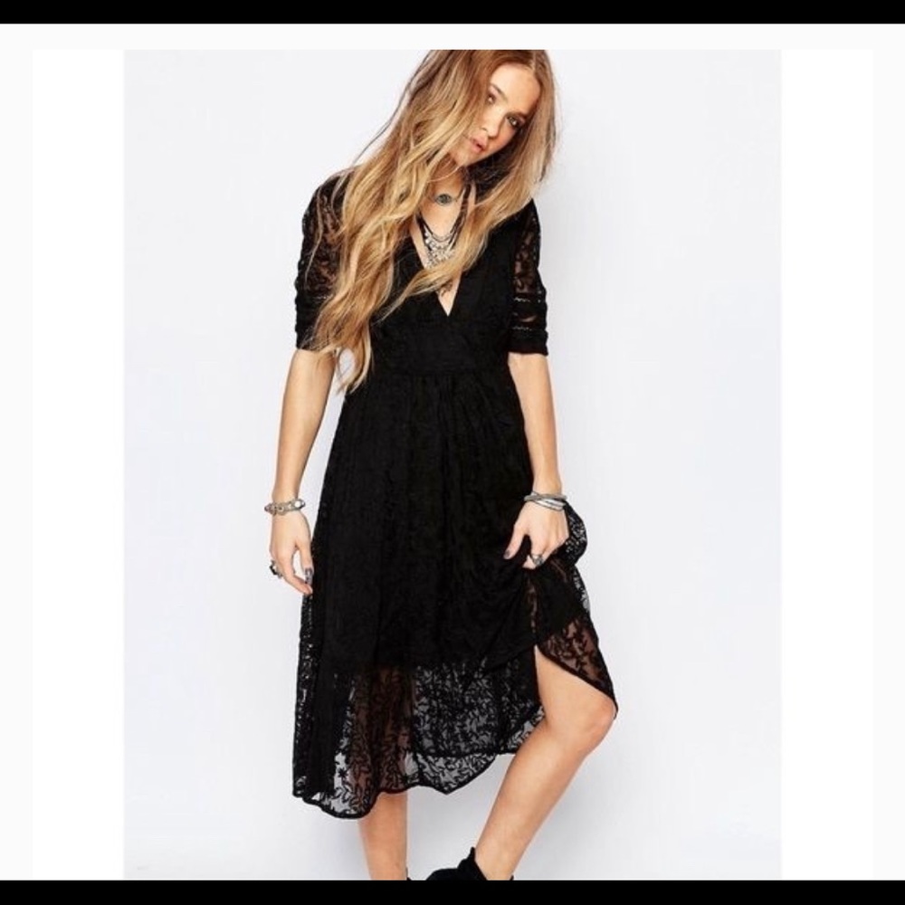 Free People be Mountain Laurel Lace Midi Dress